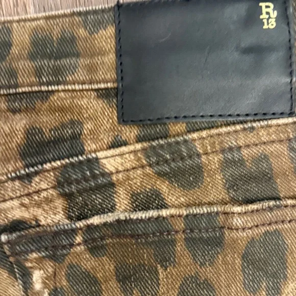R13 Kate skinny Leopard Print Women Jeans 26